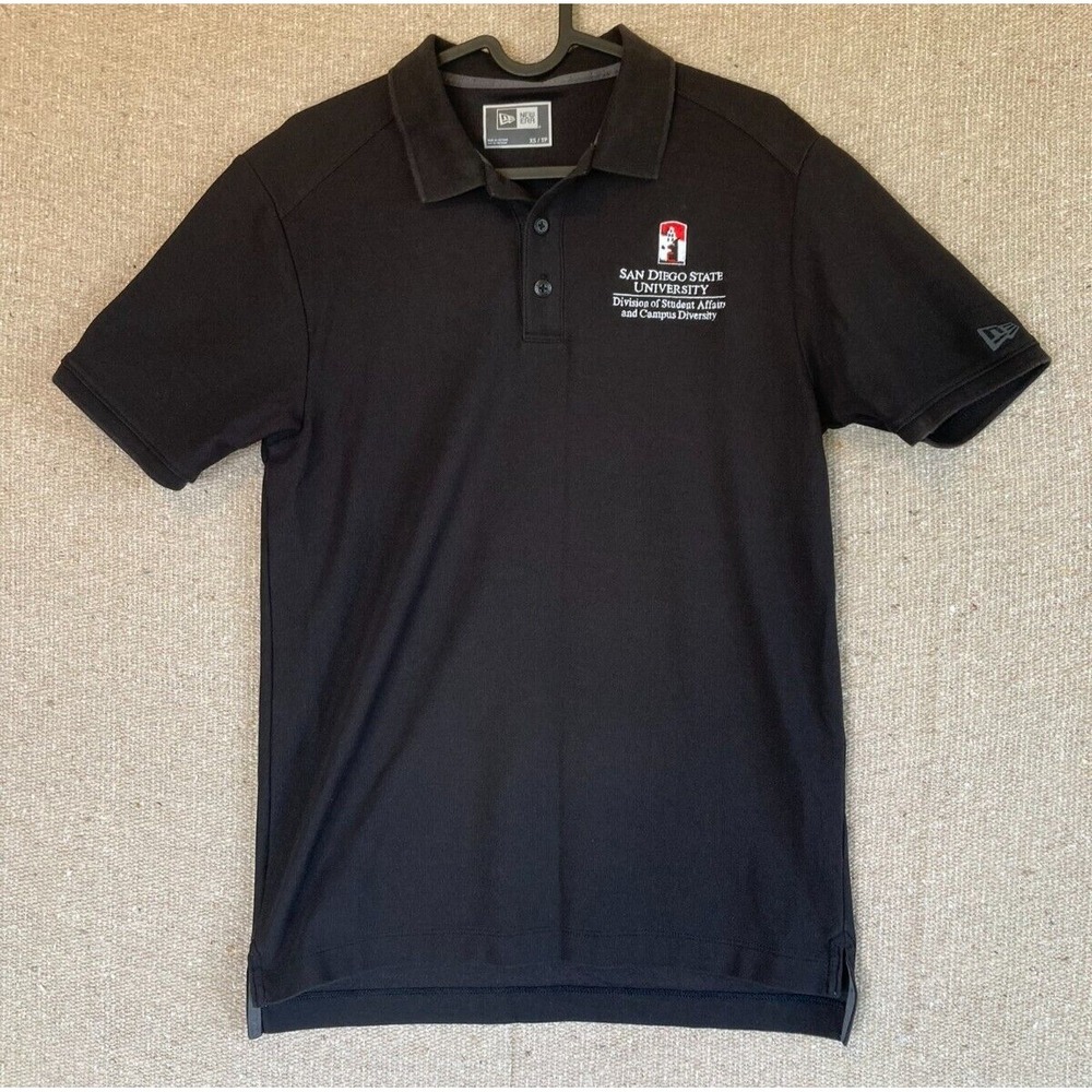 Womens‎ Sz X-Small San Diego State SDSU Aztec Black Polo Collar Shirt New Era
